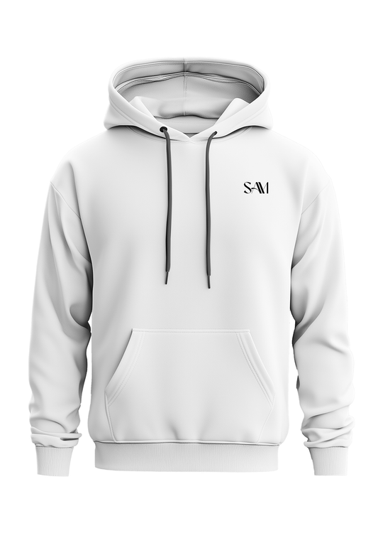Simple SAM Unisex Oversized Hoodie - White